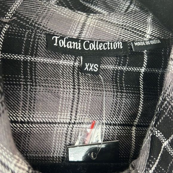 NEW Tolani Collection Neicy top button down plaid floral size XXS - Picture 6 of 14
